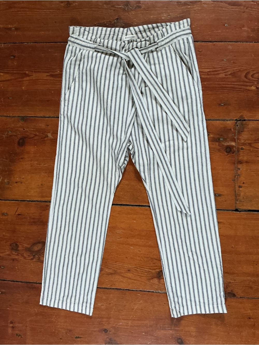 Masscob Linen button-tie waist trousers